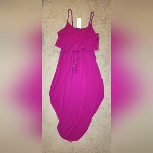 Nerlerolian Violet Purple Sleeveless Tiered Tie Waist Maxi Dress Size Medium